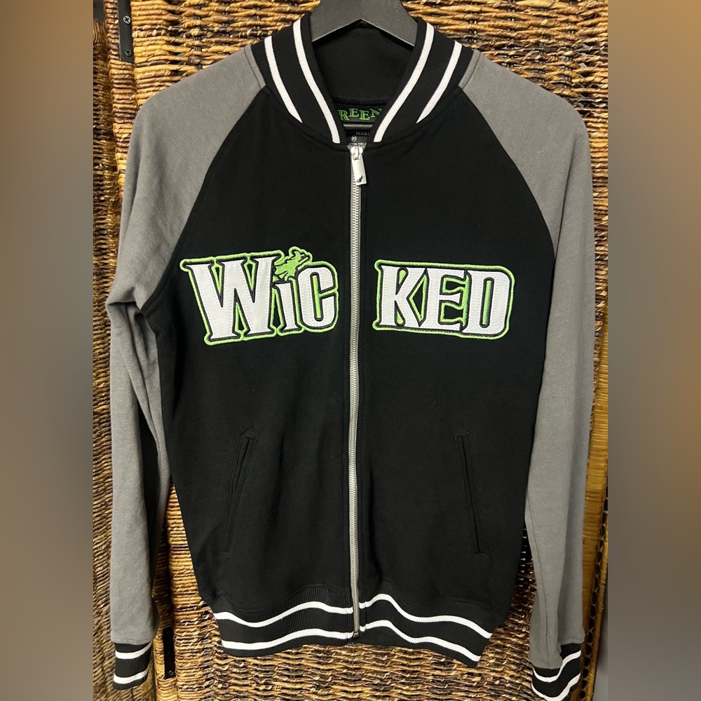 Wicked- Green for good, Full zip, Size:XS- Black, Embroidered , Pre-Owned